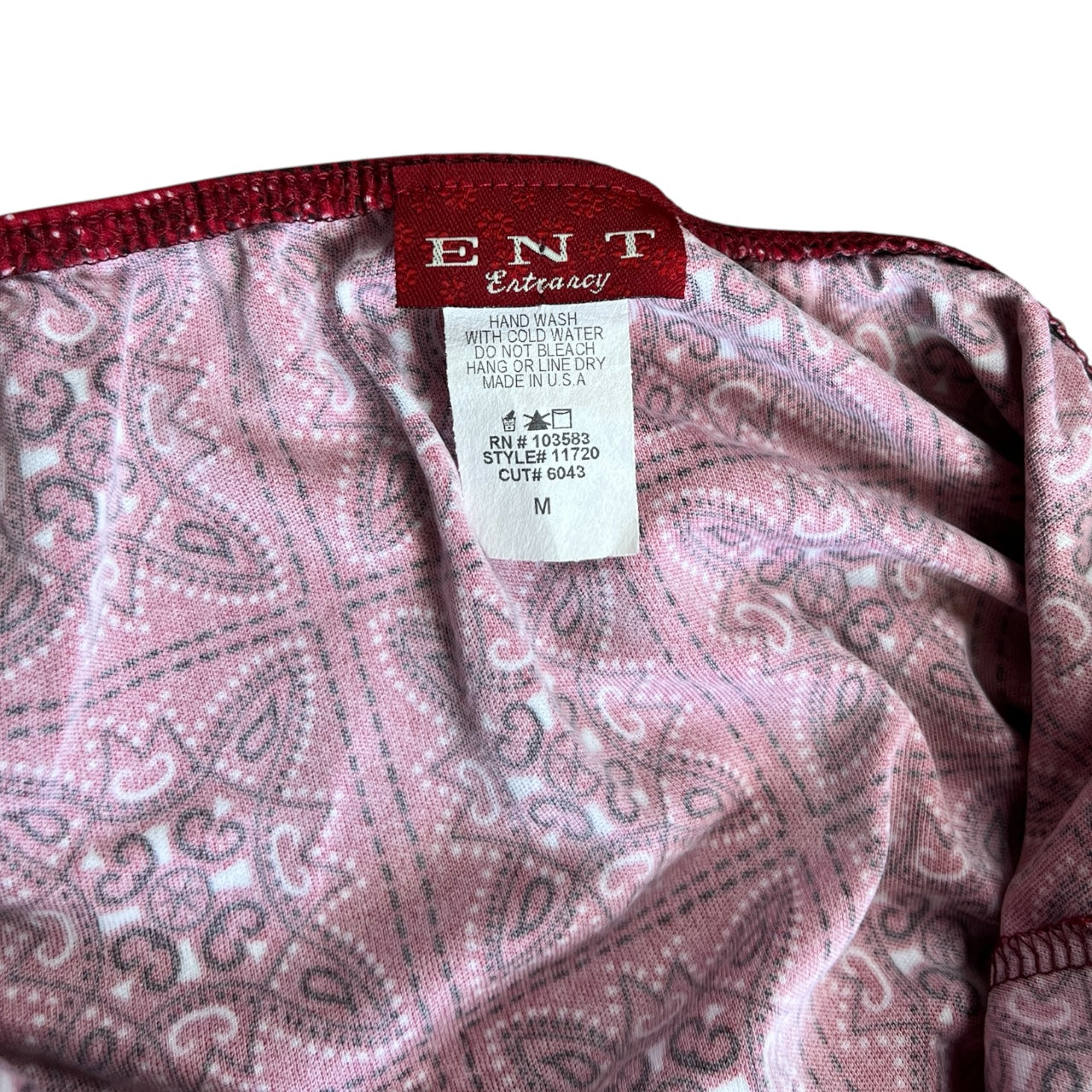 90s Y2K ENT Entrancy Red Bandana Print Halter Top Women’s Med Made in USA