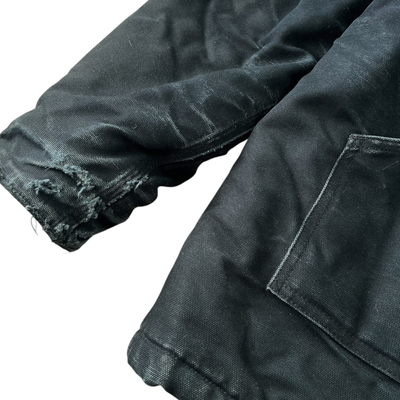 90s Carhartt Black Arctic Chore Jacket Barn Coat Quilt Lining Men’s XXL Distressed Sun Faded