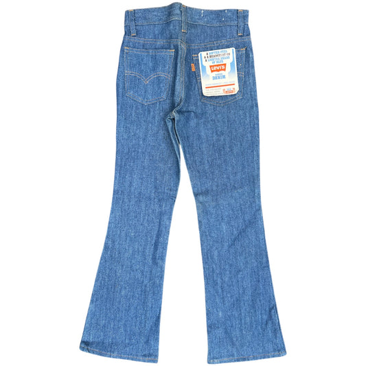 NWT 1970s Levi’s Orange Tab Rinsed Denim Student Bell Bottom Deadstock Jeans 11 Reg 26x27