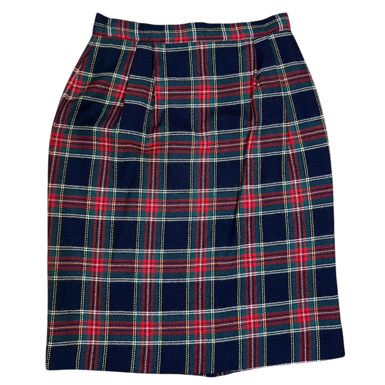 Vintage Charter Club Petites High Waisted Plaid Tartan Schoolgirl Skirt Pleated Wool Size 6