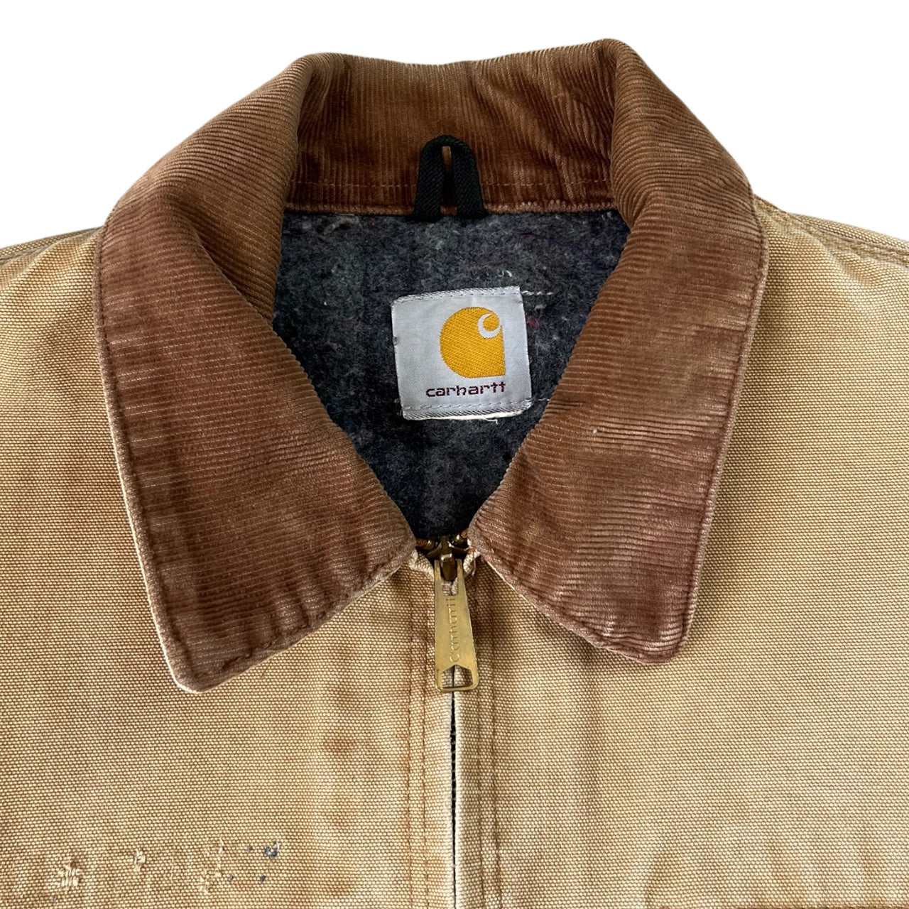 90s Carhartt Detroit Jacket J01 BRN Blanket Lined Men’s 48 Embroidered Logo Made in USA