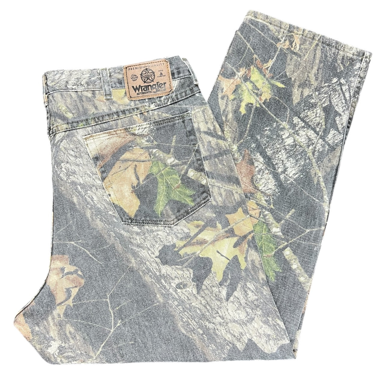 Vintage 90s Y2K Wrangler Camo Double Knee Pants Realtree Mossy Oak Mens 38x30