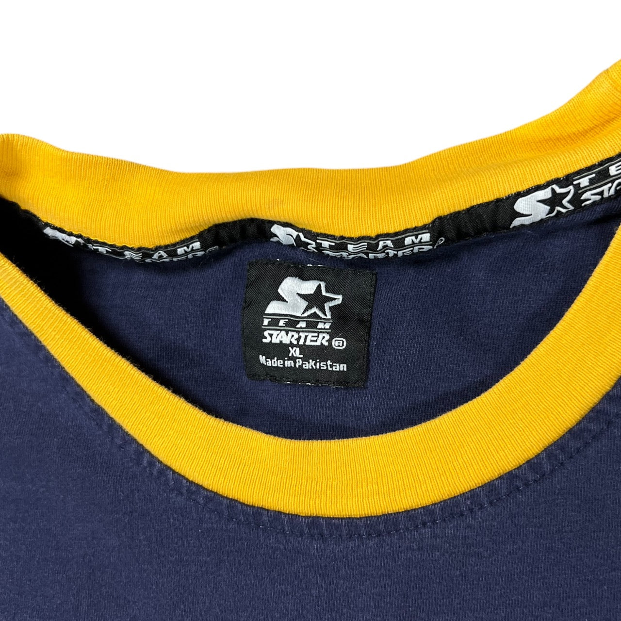 Vintage Y2K Starter University of Michigan Wolverines Baggy Fit College Striped T-Shirt Mens XL