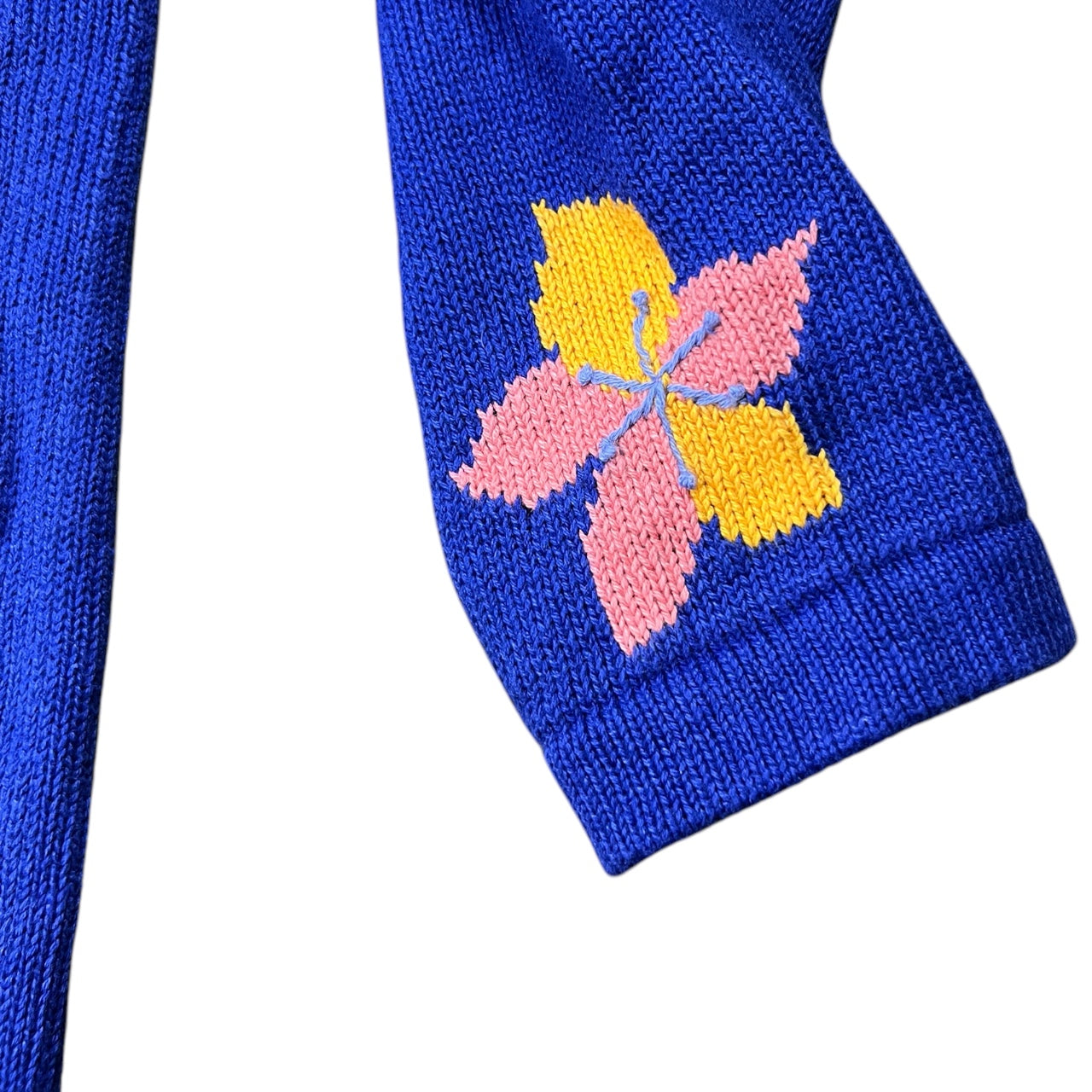 Vintage Storybook Knits Tropical Floral Grandma Cardigan Embroidered Ugly Sweater Women’s Large