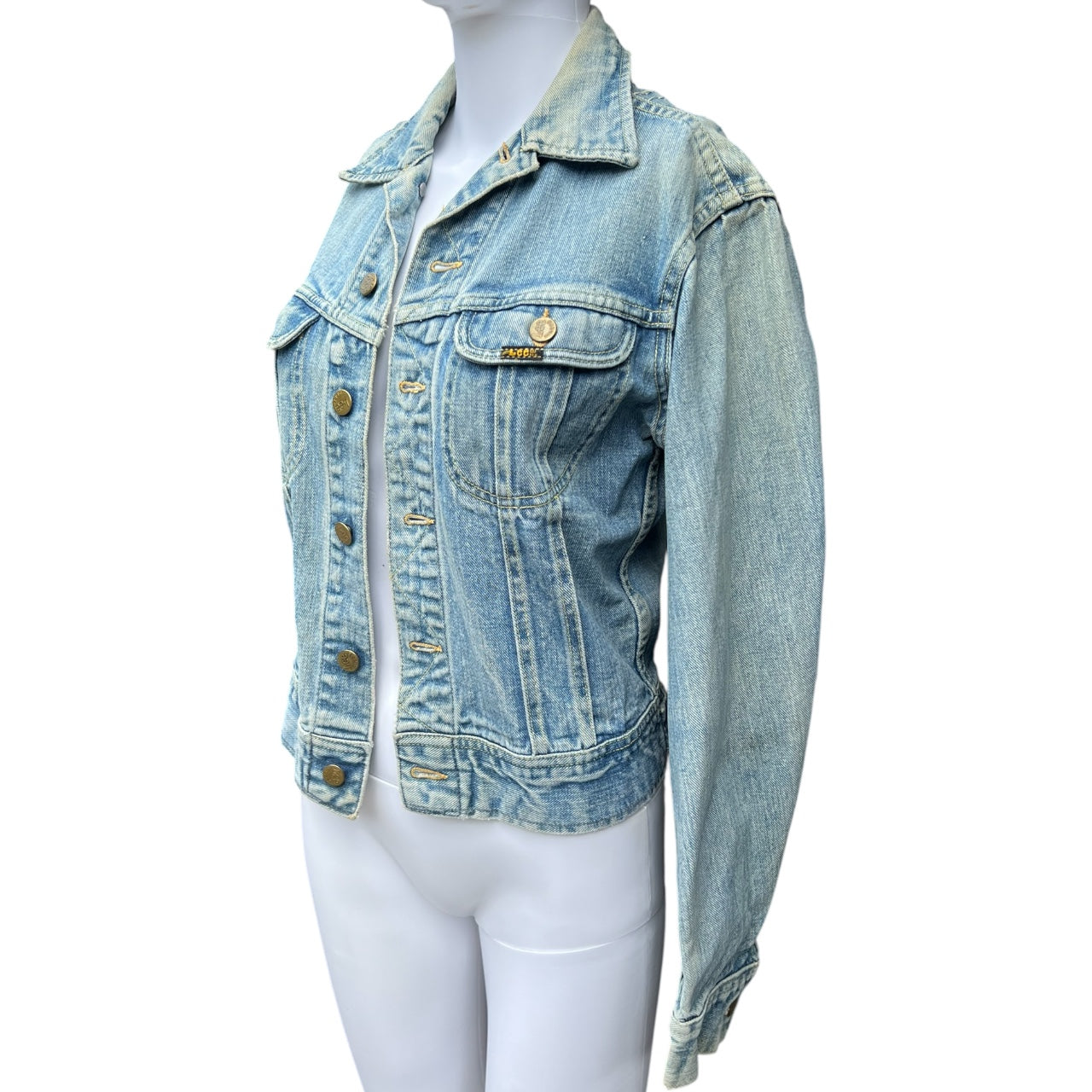 70s Lee Riders Sanforized 220J Denim Trucker Jacket Embroidered Sun & Moon Women’s XS/S