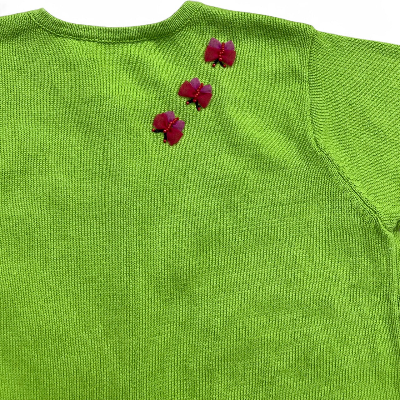 90s Marisa Christina Floral Beaded Fruit 3D Cardigan Women’s Med Cherries Watermelon Strawberry Ladybug Butterfly Bee