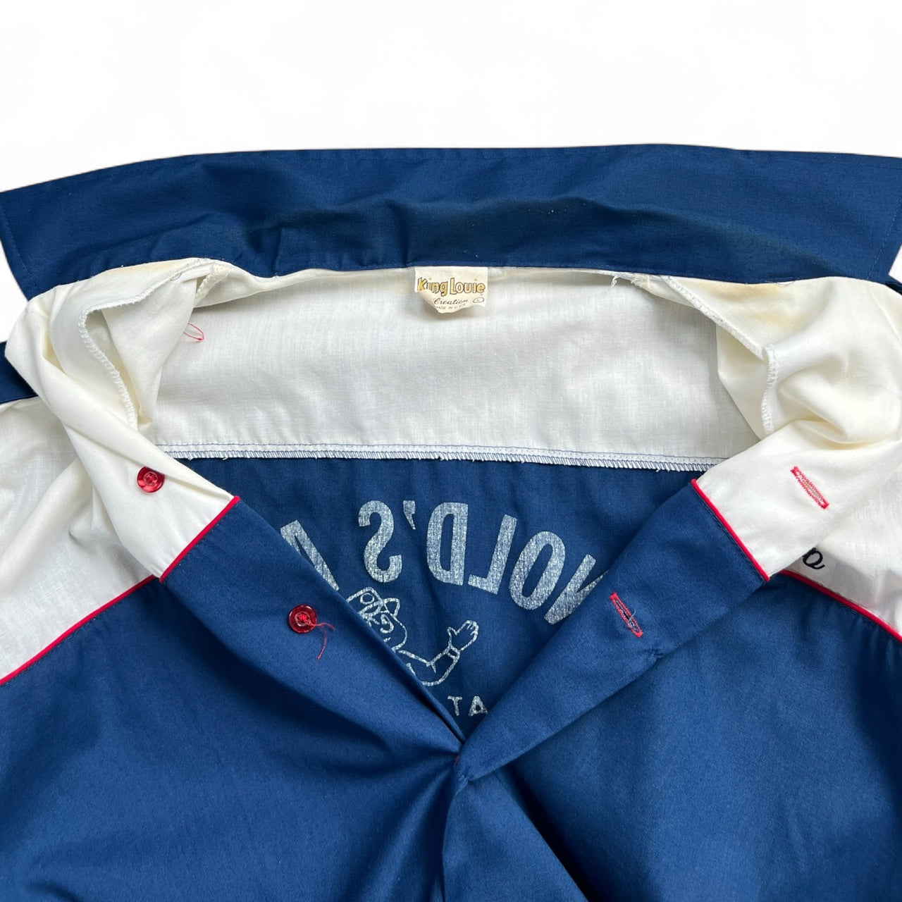 70s King Louie Bowling Shirt Arnold’s Auto Glass Muskegon MI Men’s Large Chain Stitched