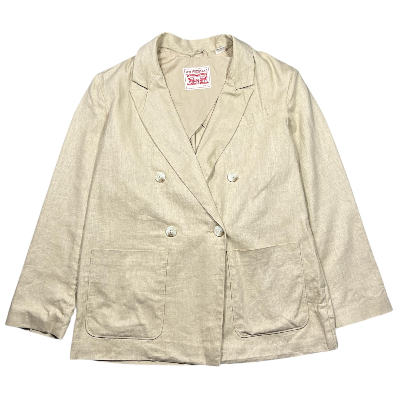 Levi’s Biege Linen Cotton Blend Blazer Double Breasted Men’s Large