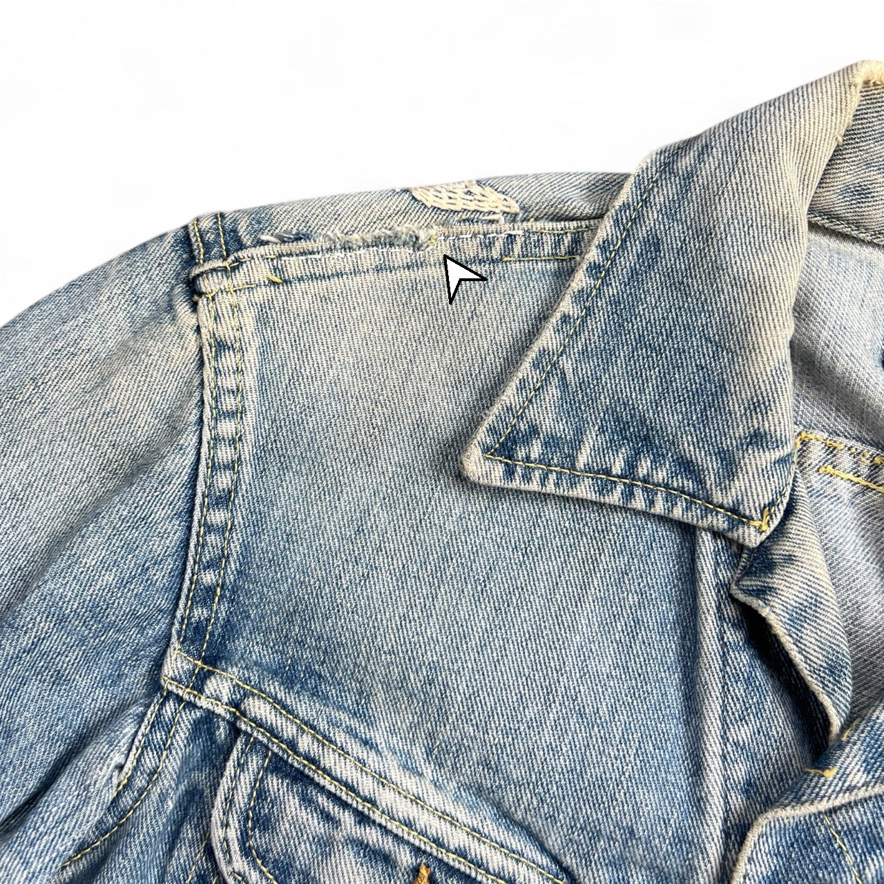 70s Lee Riders Sanforized 220J Denim Trucker Jacket Embroidered Sun & Moon Women’s XS/S