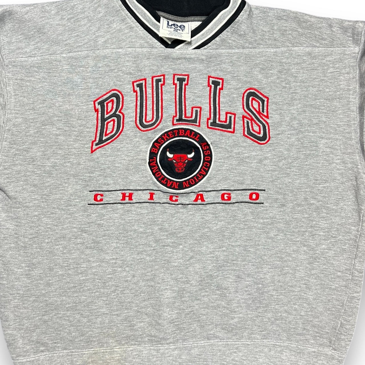 Vintage 90s Lee Sport Chicago Bulls Gray Sweatshirt Mens Large