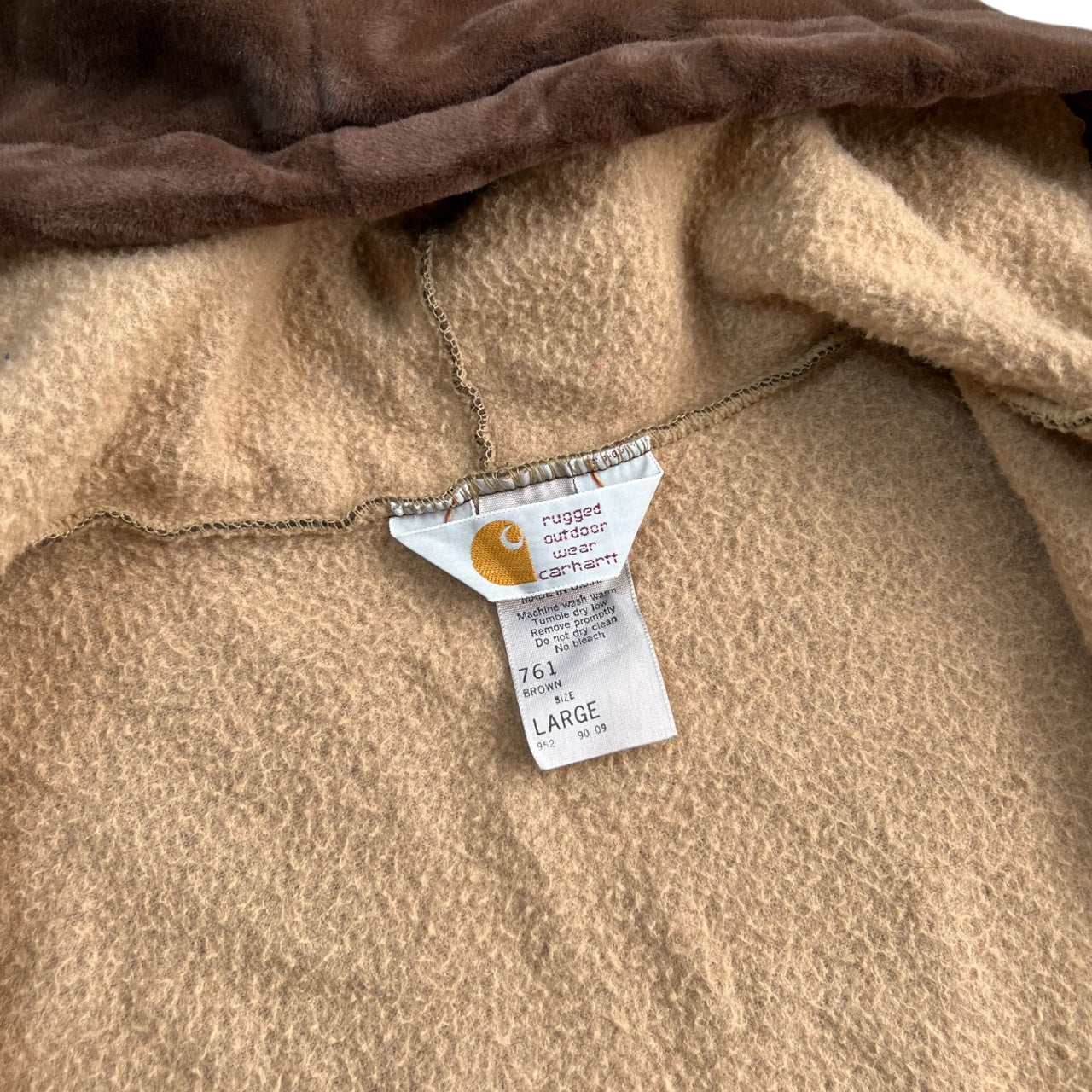 90s Carhartt Brown Velvet Velour Zip Up Hoodie Men’s Large Made in USA