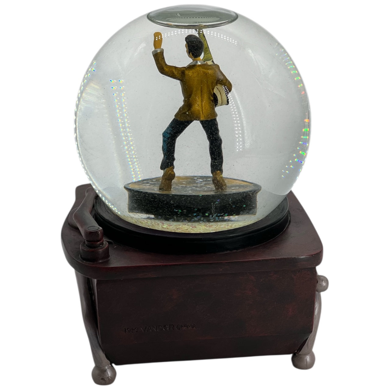 1999 Vandor Elvis Presley Musical Snowglobe All Shook Up Rotating Elvis 6”
