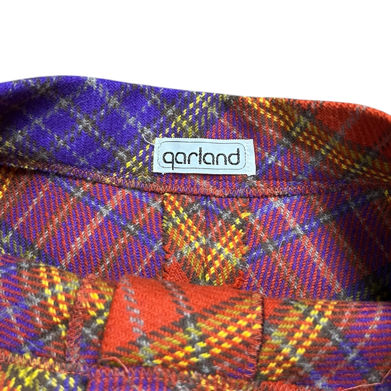 Vintage 60s 70s High Waisted Plaid Wool Skirt Button Down A-Line Retro Style Womens XS/S