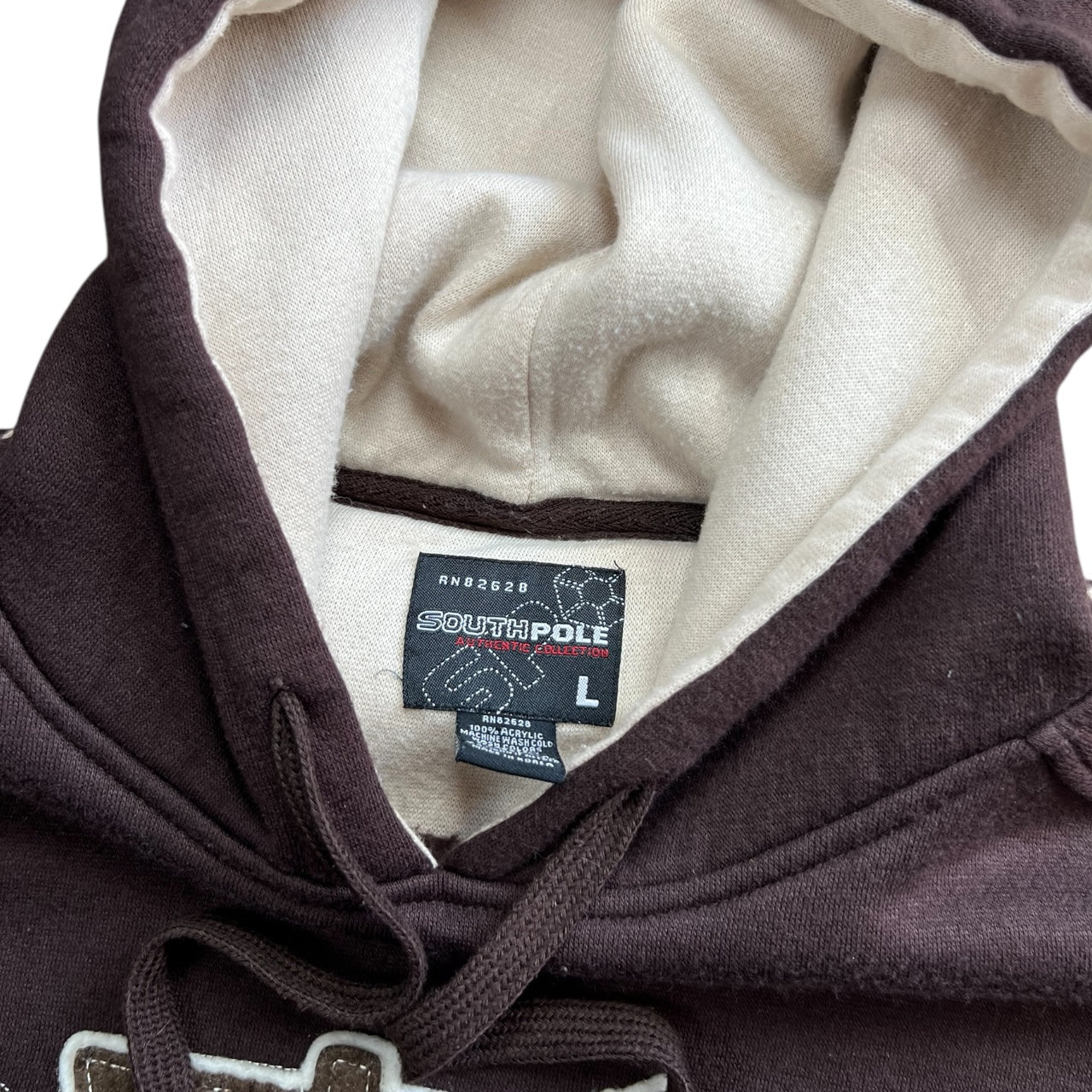 Y2K Southpole Baggy Hoodie Brown Embroidered Logo Men’s Large Pullover