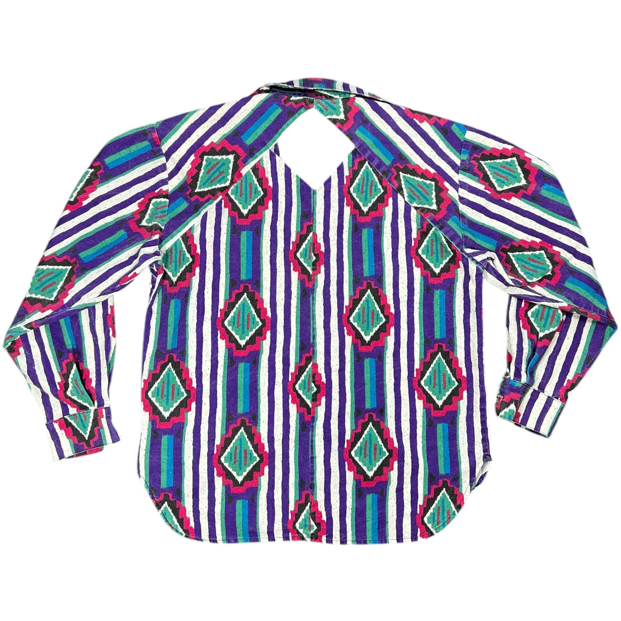 Vintage 90s Banjo Dallas Western Shirt Peekaboo Aztec Design Women’s Small