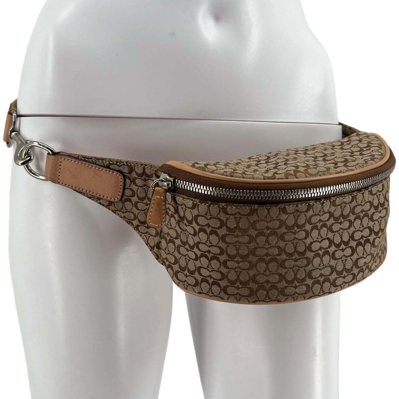 Y2K Coach Charter Belt Bag Fanny Pack Signature Jacquard 5093 Irregular