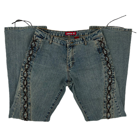 Vintage Y2K Zana Di Lace Up Bootcut Jeans Sz: 9