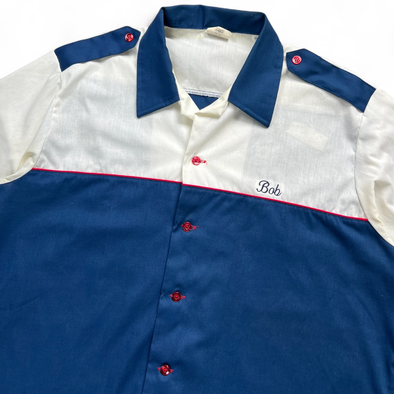 70s King Louie Bowling Shirt Arnold’s Auto Glass Muskegon MI Men’s Large Chain Stitched