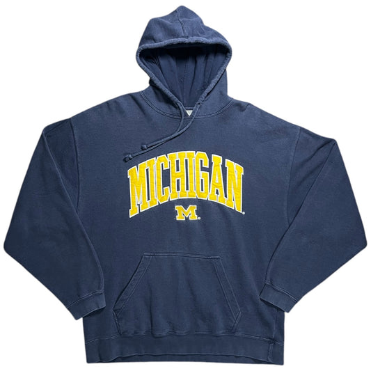 Vintage Michigan Wolverines Spell Out Pullover Hoodie J. America Mens XL