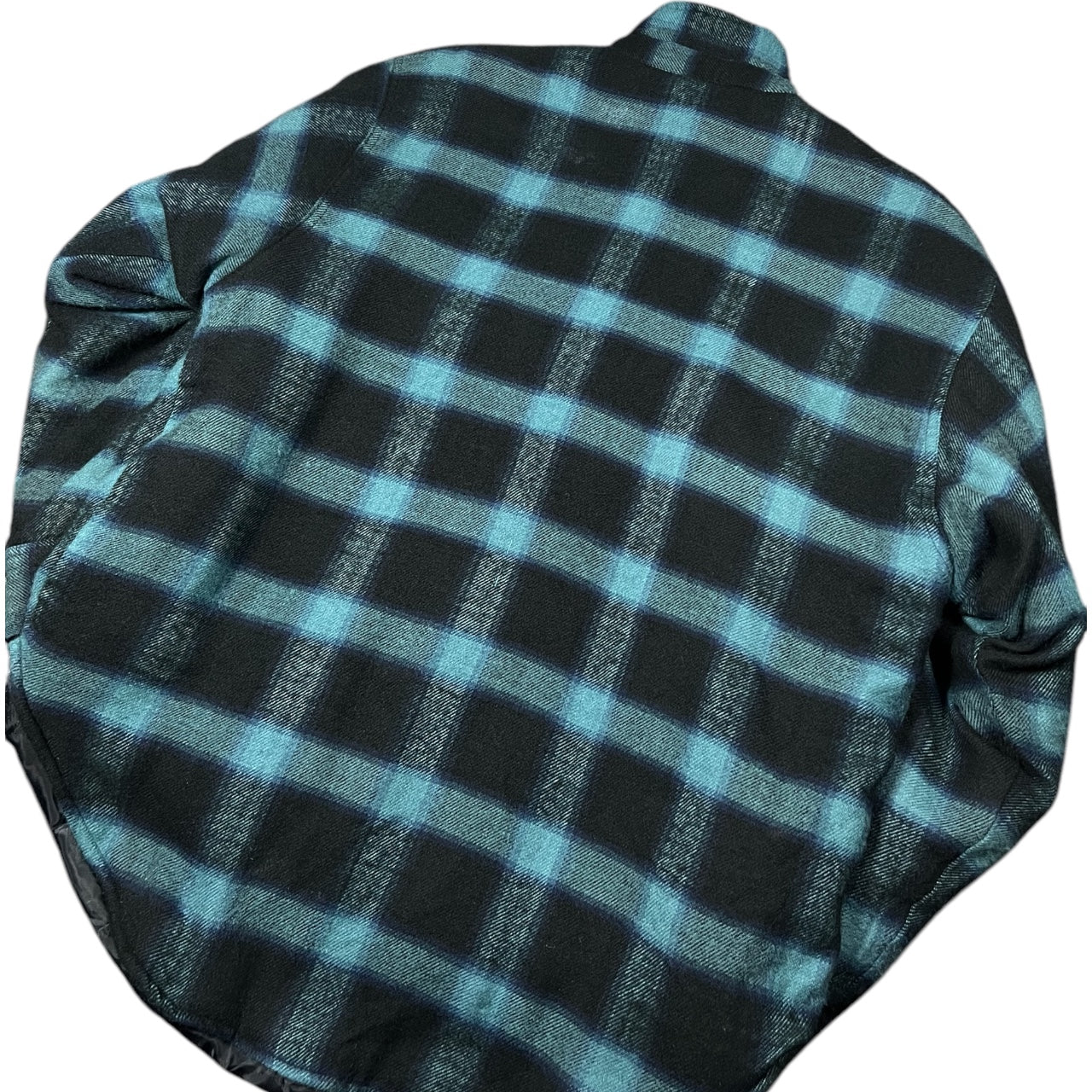 Vintage 70s 80s Cascade Lumberjack Blue Green Plaid Flannel Jacket Quilt Lining Mens Large