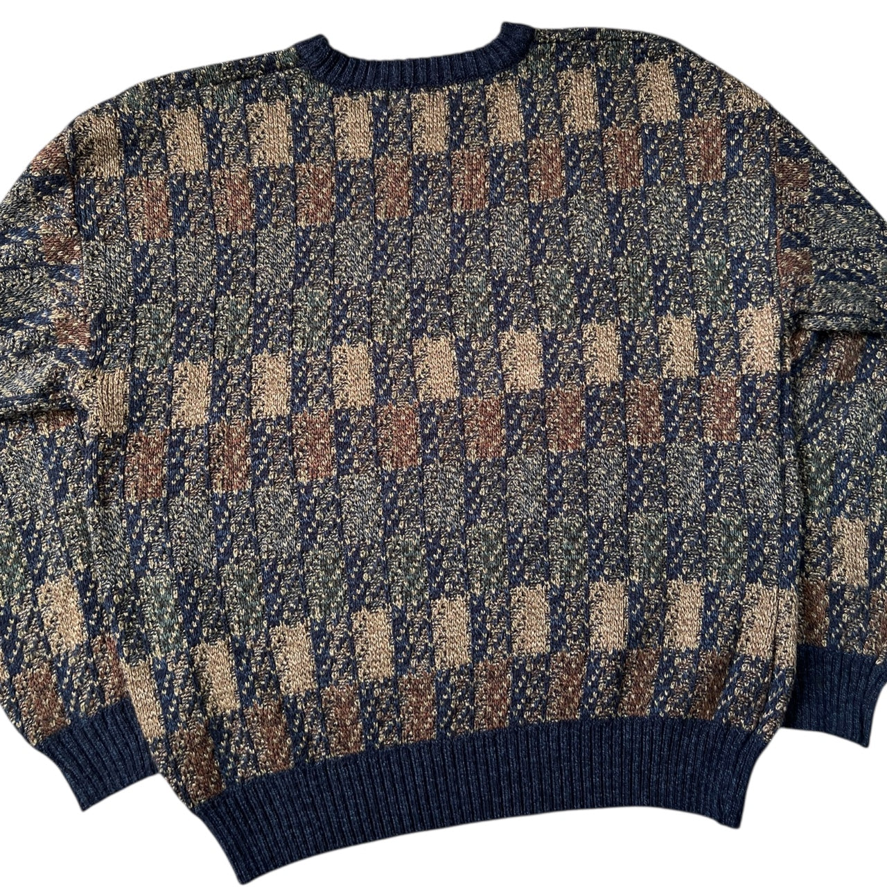 90s Towncraft Geometric Crew Neck Sweater Men’s Large Grunge