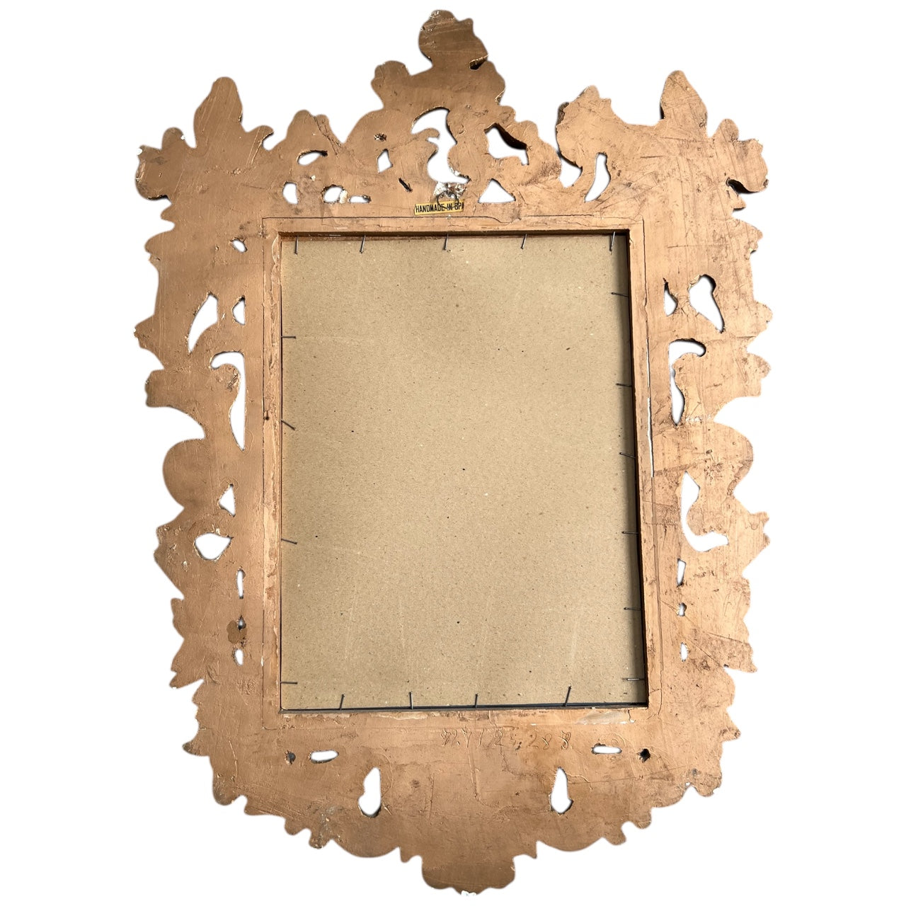 Vintage Baroque / Rococo Gilded Wall Mirror Handmade in Spain Ceramic 30”x21.5”