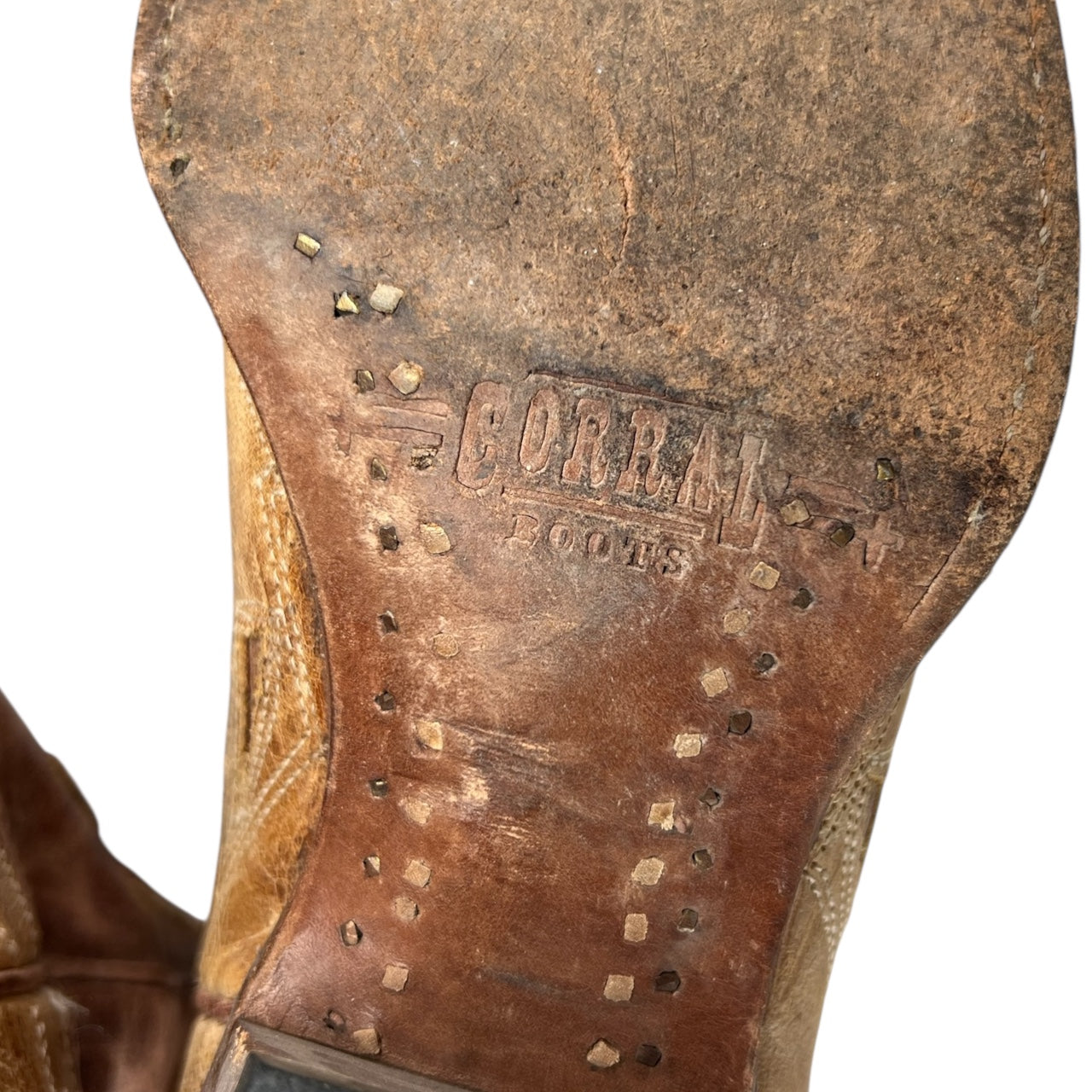 Corral Women’s Crackle Distressed Antique Finish Saddle Cowboy Boots Western Size 8M R2227 Made in Mexico