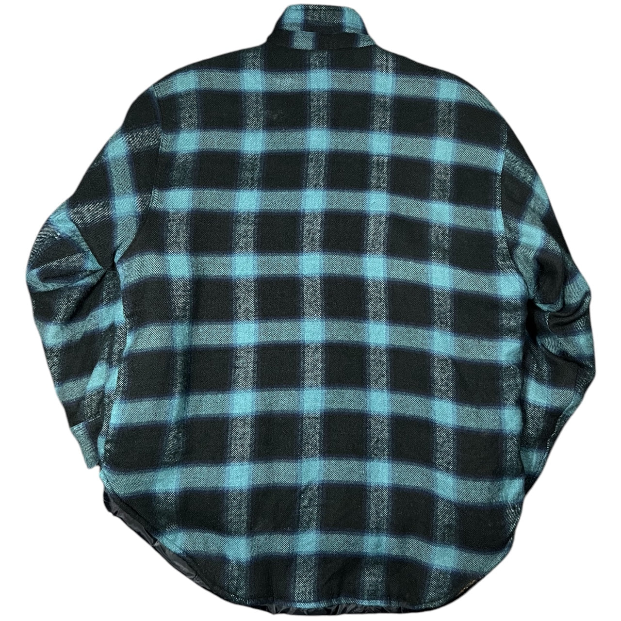 Vintage 70s 80s Cascade Lumberjack Blue Green Plaid Flannel Jacket Quilt Lining Mens Large