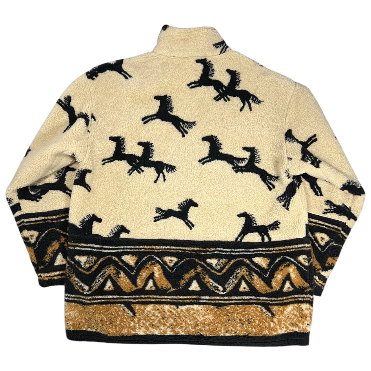 Vintage Tsunami Fleece Horse Print Quarter Zip Jacket Western Women’s Large
