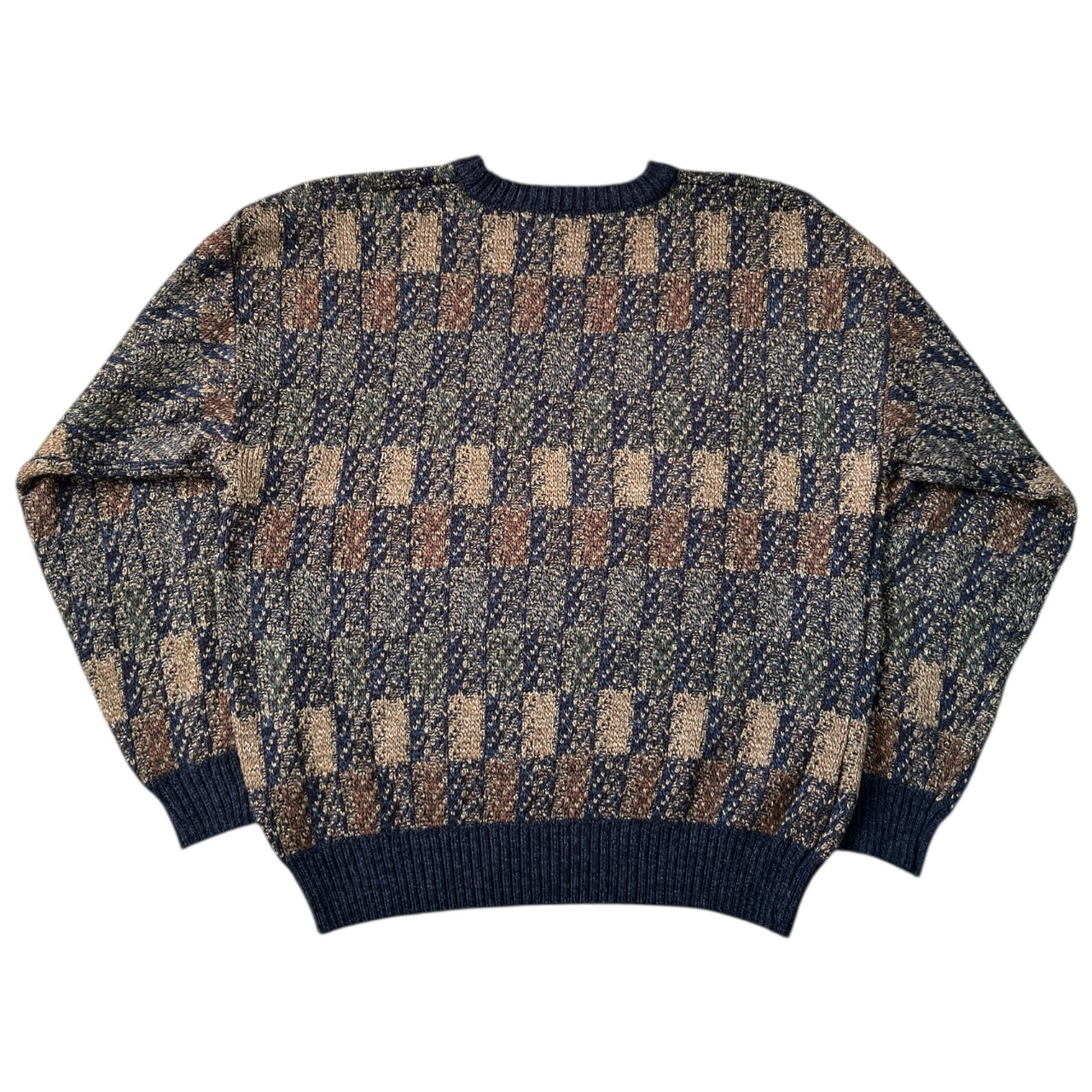 90s Towncraft Geometric Crew Neck Sweater Men’s Large Grunge