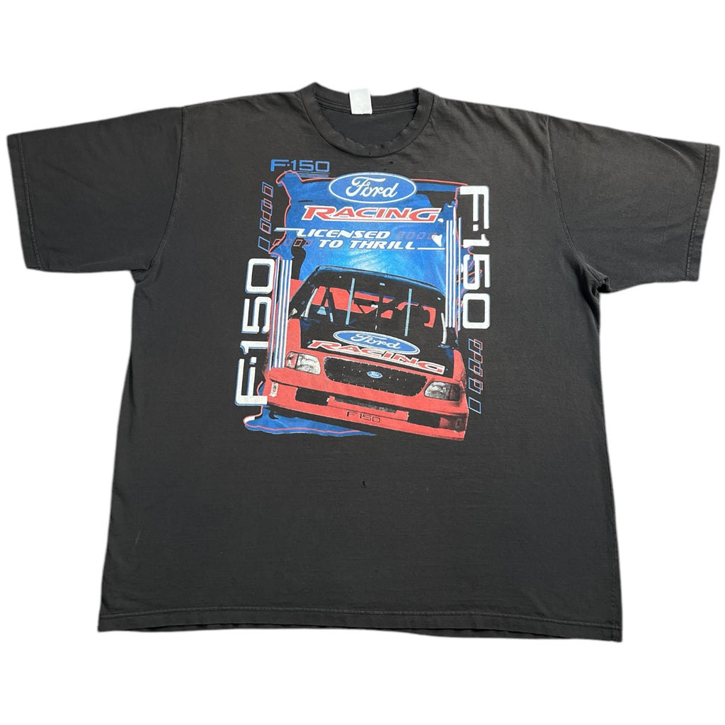 Vintage 90s NASCAR Racing Ford F150 Black Graphic T Shirt Men's