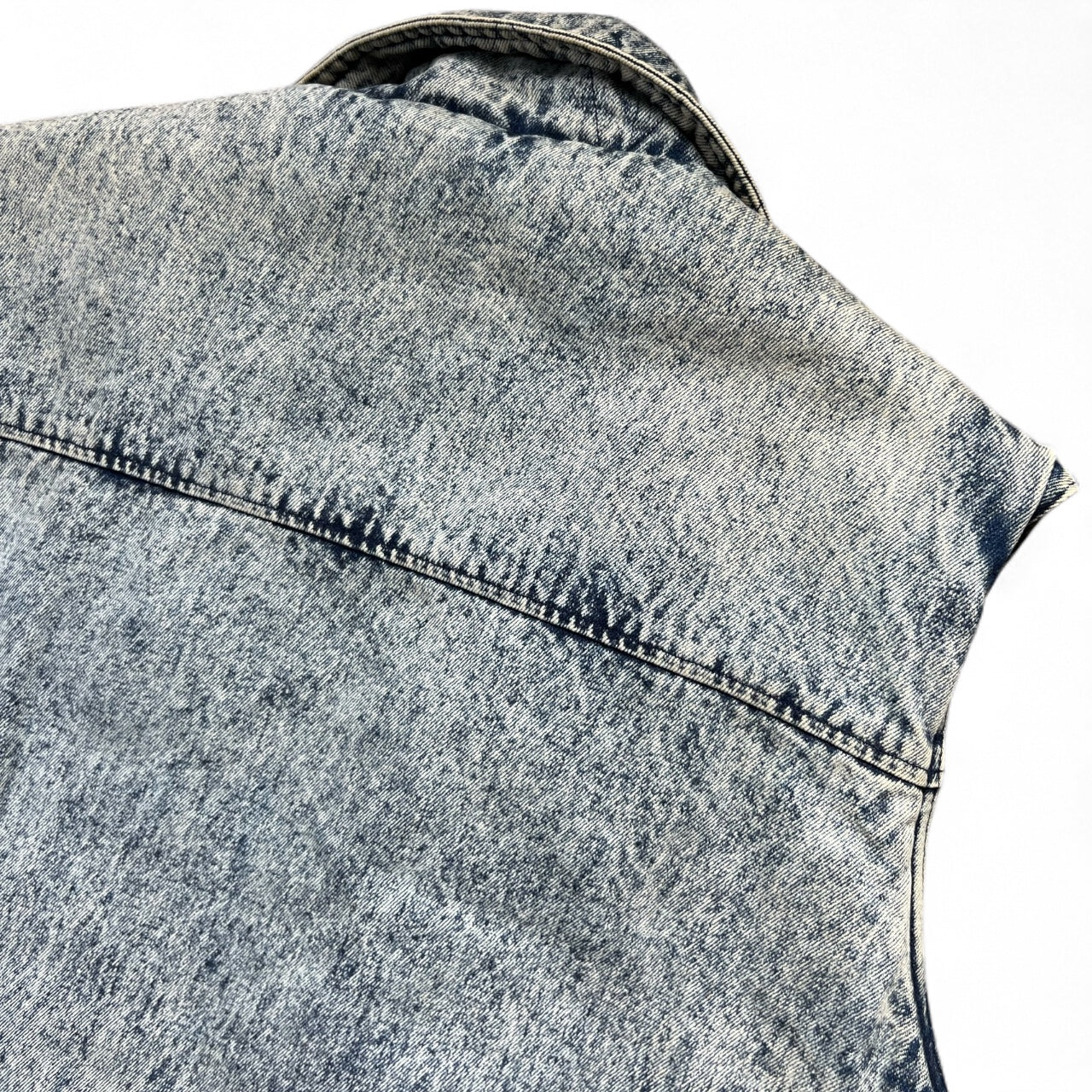 80s 90s In Crowd Acidwash Denim Cargo Puffer Vest Men’s XL