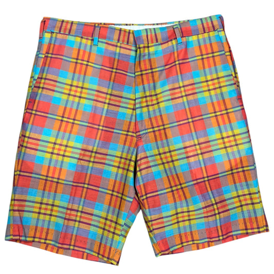 Vintage 60s 70s Retro High Rise Plaid Shorts Permanent Press Mens M