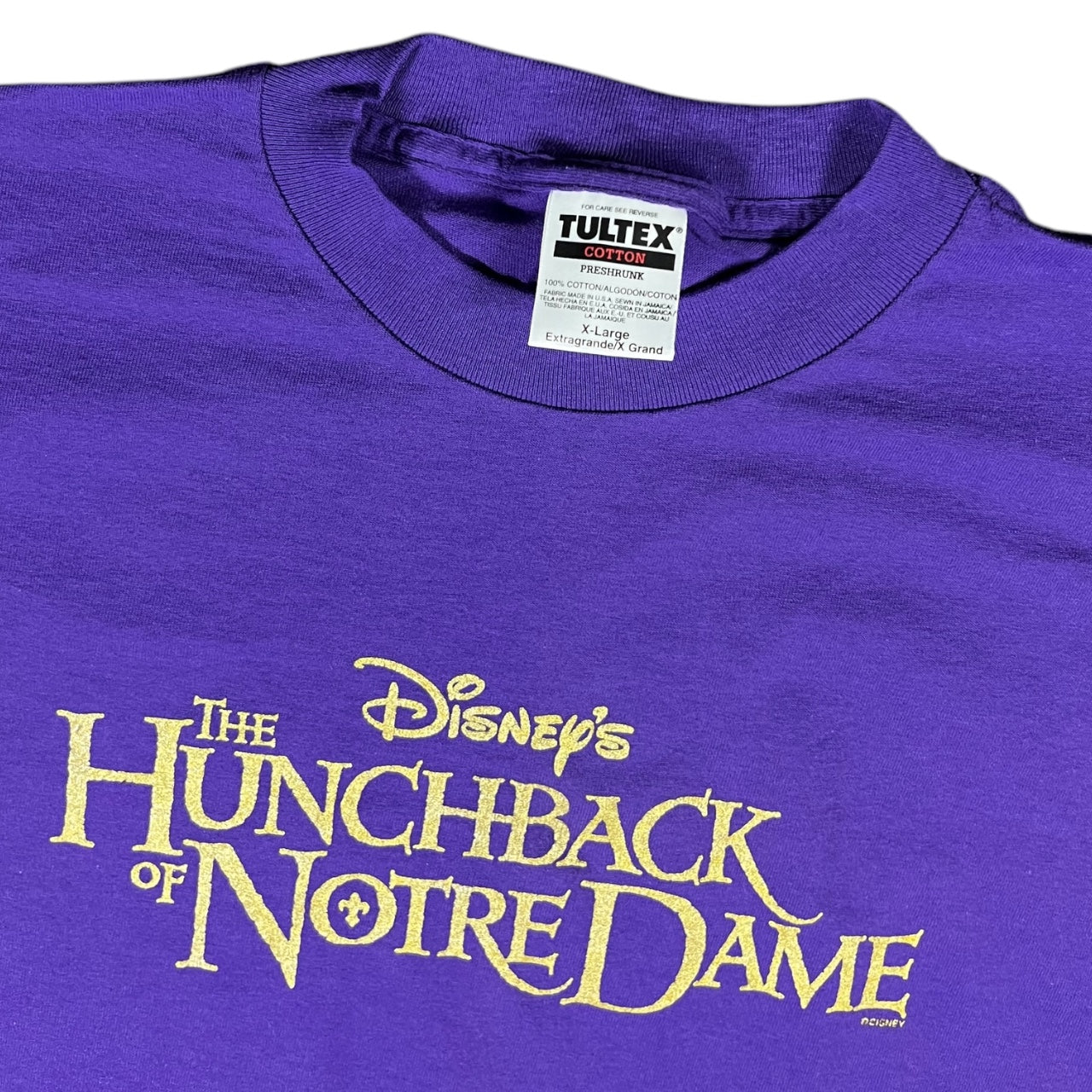 Vintage 90s Tultex Disney’s Hunchback of Notre Dame Purple Movie Promo Graphic Tee Mens XL