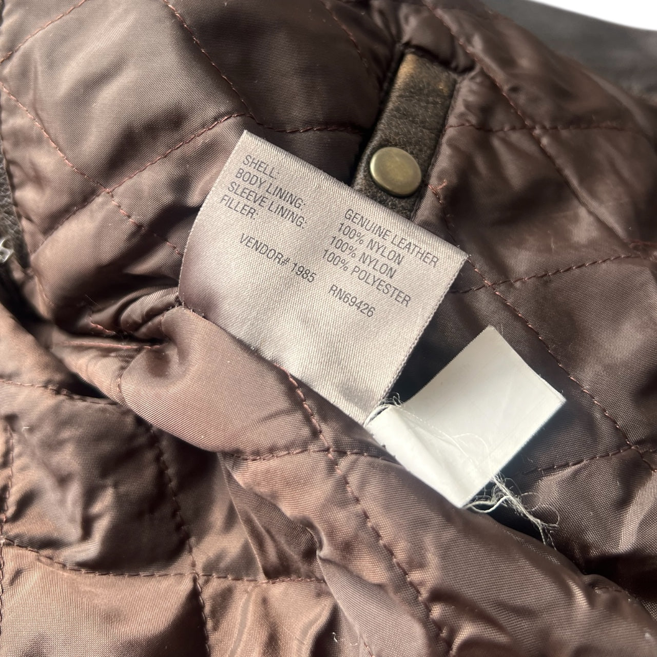 Vintage Wilson’s Leather Distressed Brown Leather Biker Moto Jacket Men’s Small Quilted Lining