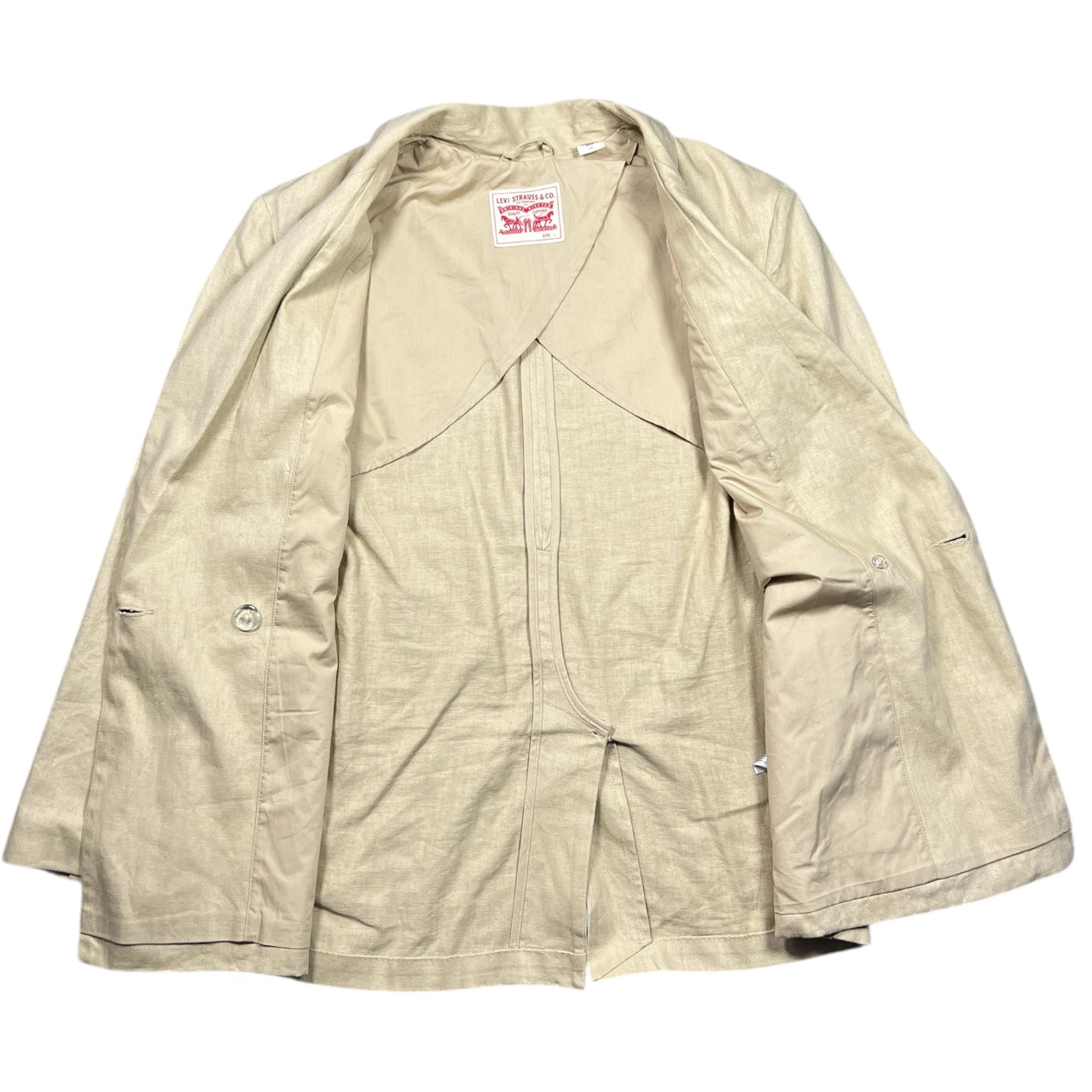 Levi’s Biege Linen Cotton Blend Blazer Double Breasted Men’s Large