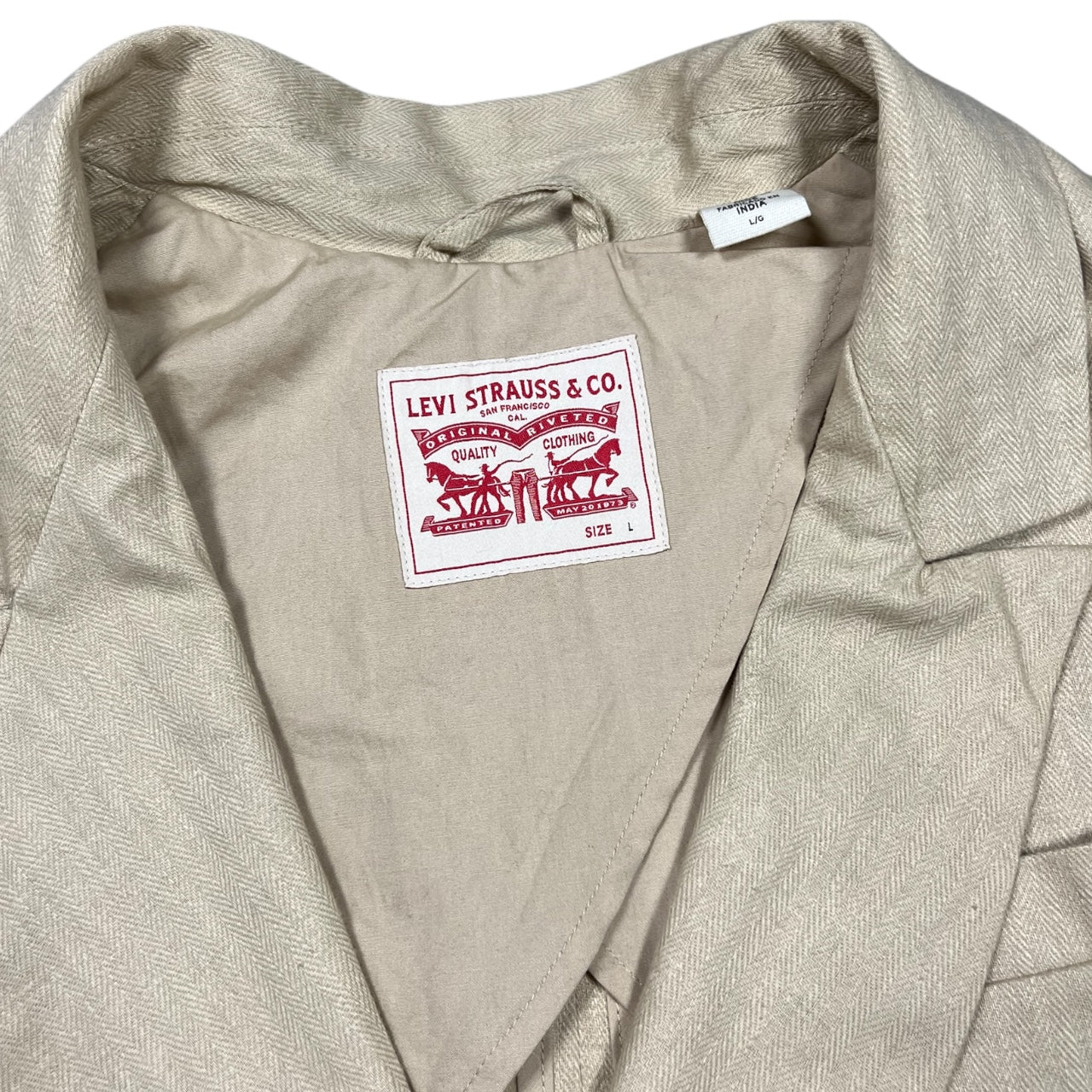 Levi’s Biege Linen Cotton Blend Blazer Double Breasted Men’s Large