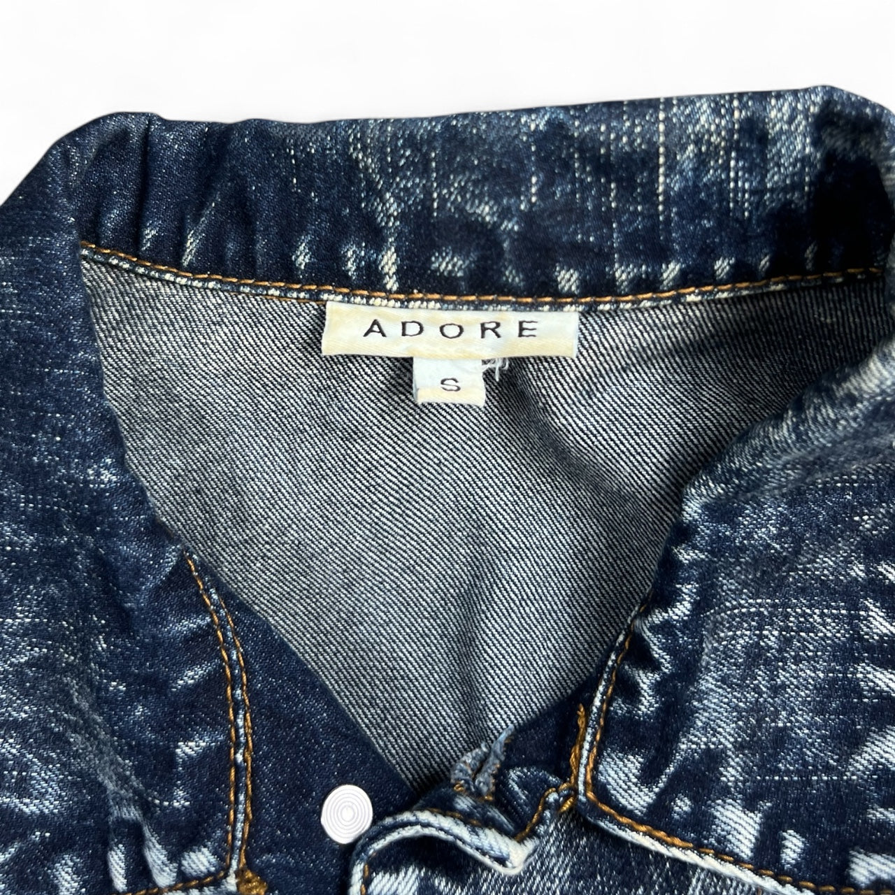 Adore Paisley Patchwork Acid Wash Denim Trucker Jacket Women’s Small