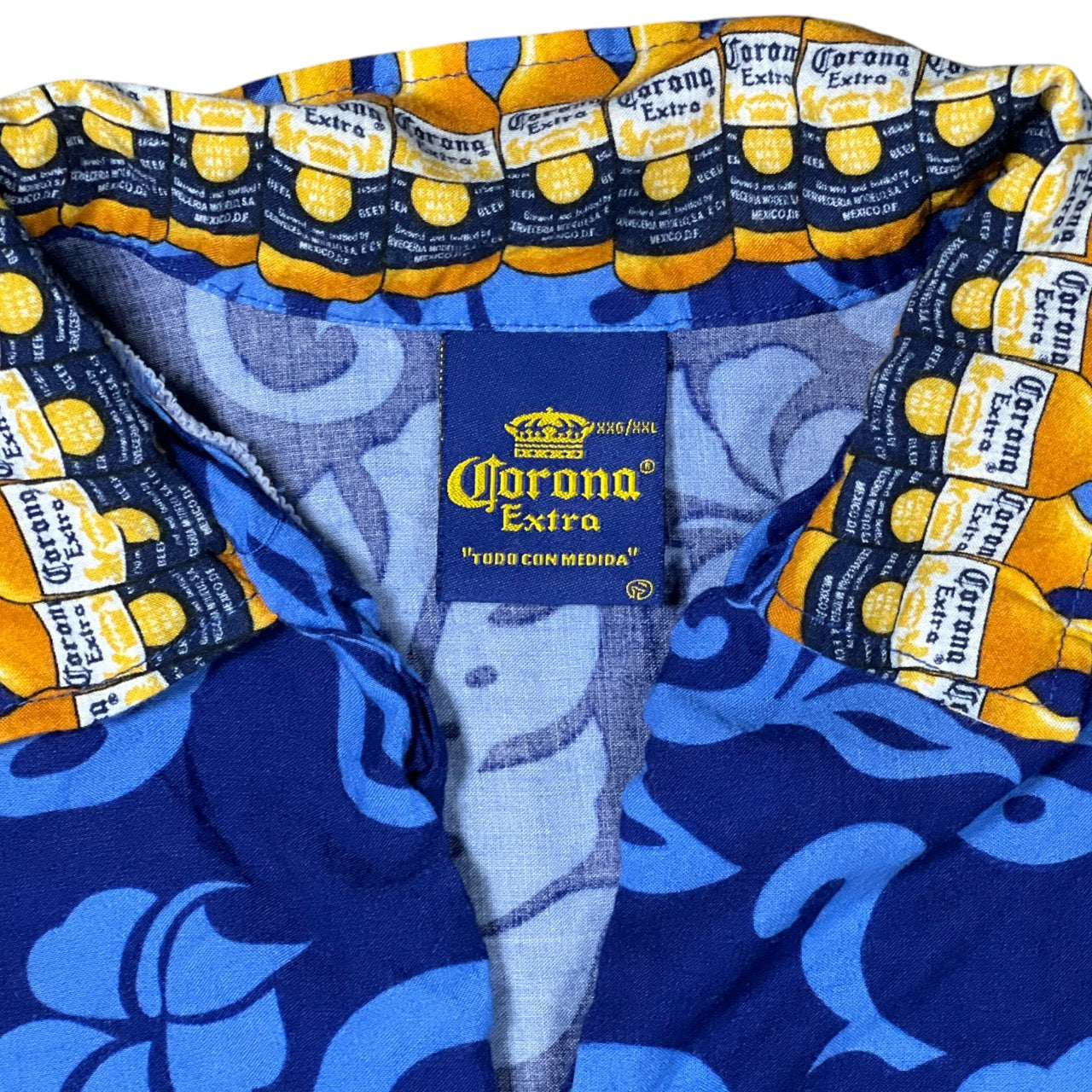 Corona Extra Beer Bottle Tropical Hawaiian Button Up Shirt Men’s XXL