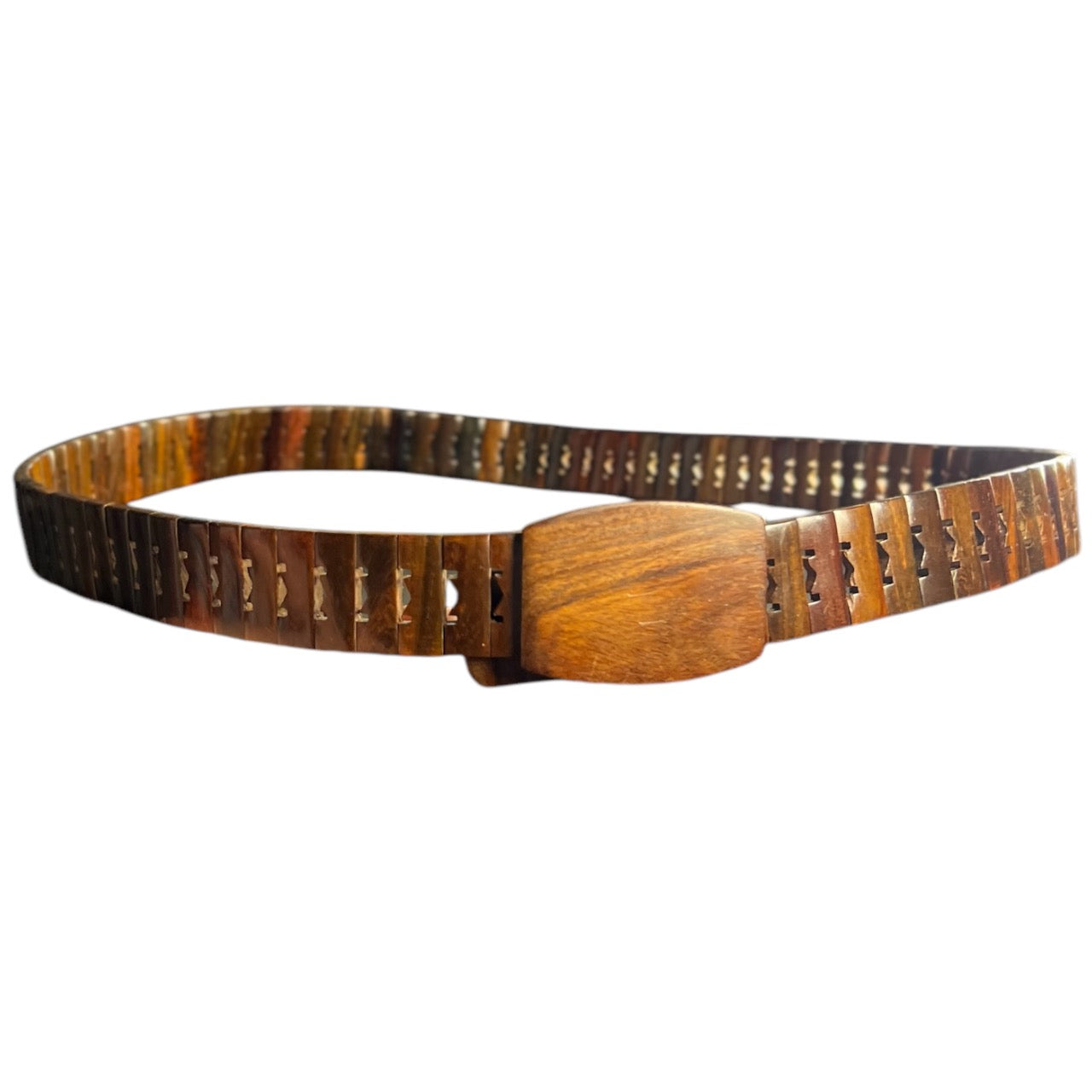 Vintage Adjustable Wooden Belt Boho Unisex One Size 40”