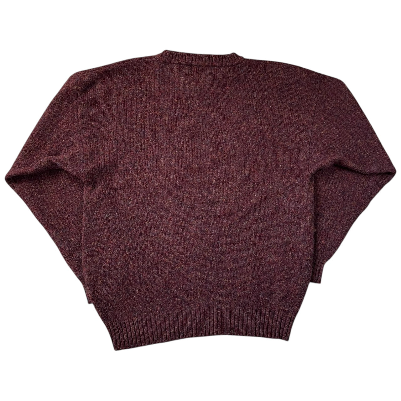 Vintage Woolrich Maroon Rainbow Knit Crew Neck Sweater Men’s Large 100% Wool