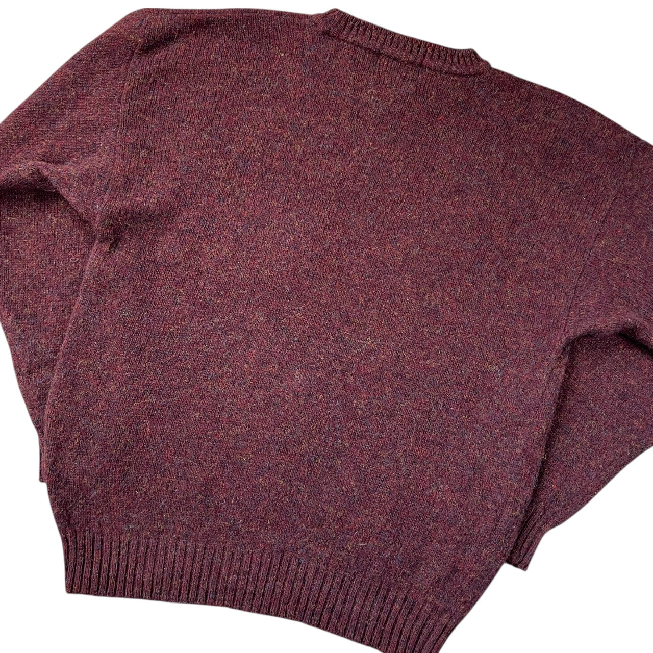 Vintage Woolrich Maroon Rainbow Knit Crew Neck Sweater Men’s Large 100% Wool