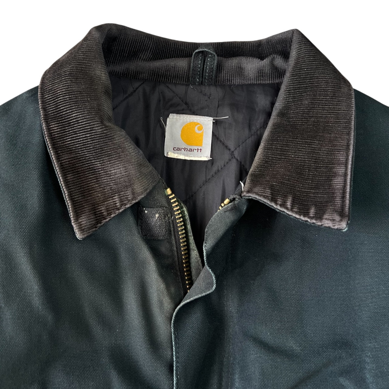 90s Carhartt Black Arctic Chore Jacket Barn Coat Quilt Lining Men’s XXL Distressed Sun Faded