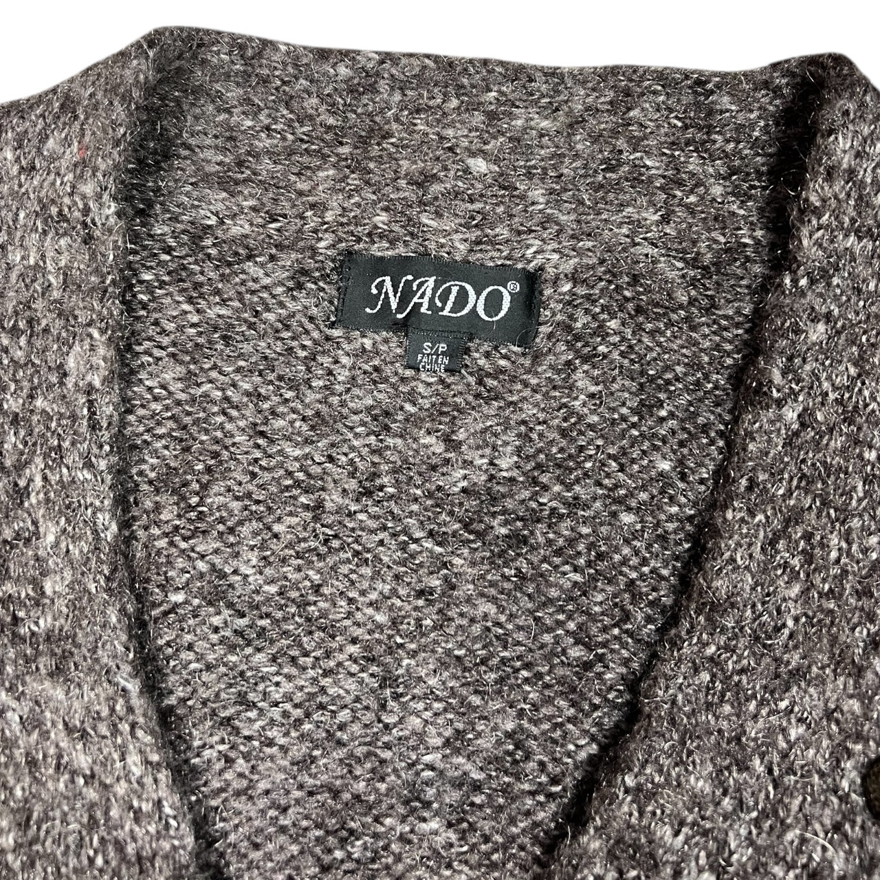 90s Y2K Nado Brown Asymmetrical Cardigan Velvet Belt Women’s Small Acrylic Wool Blend