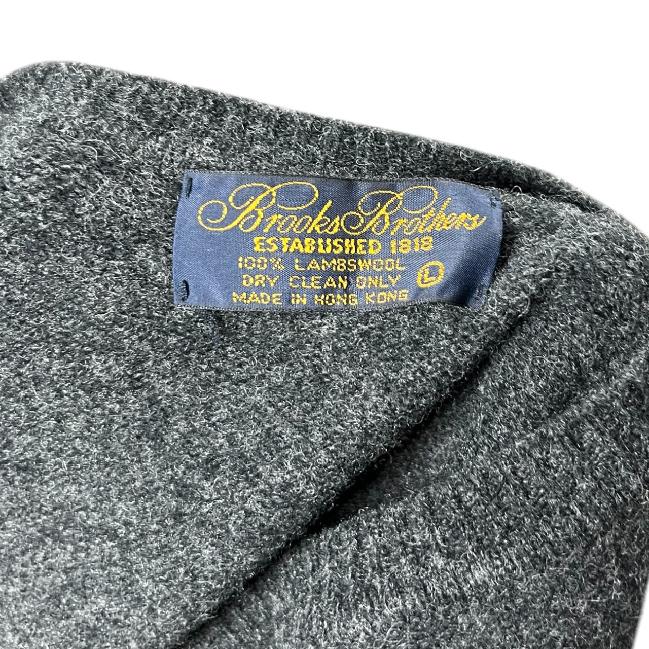 Vintage Brooks Brothers Gray 100% Lambswool Sweater Vest Mens Large