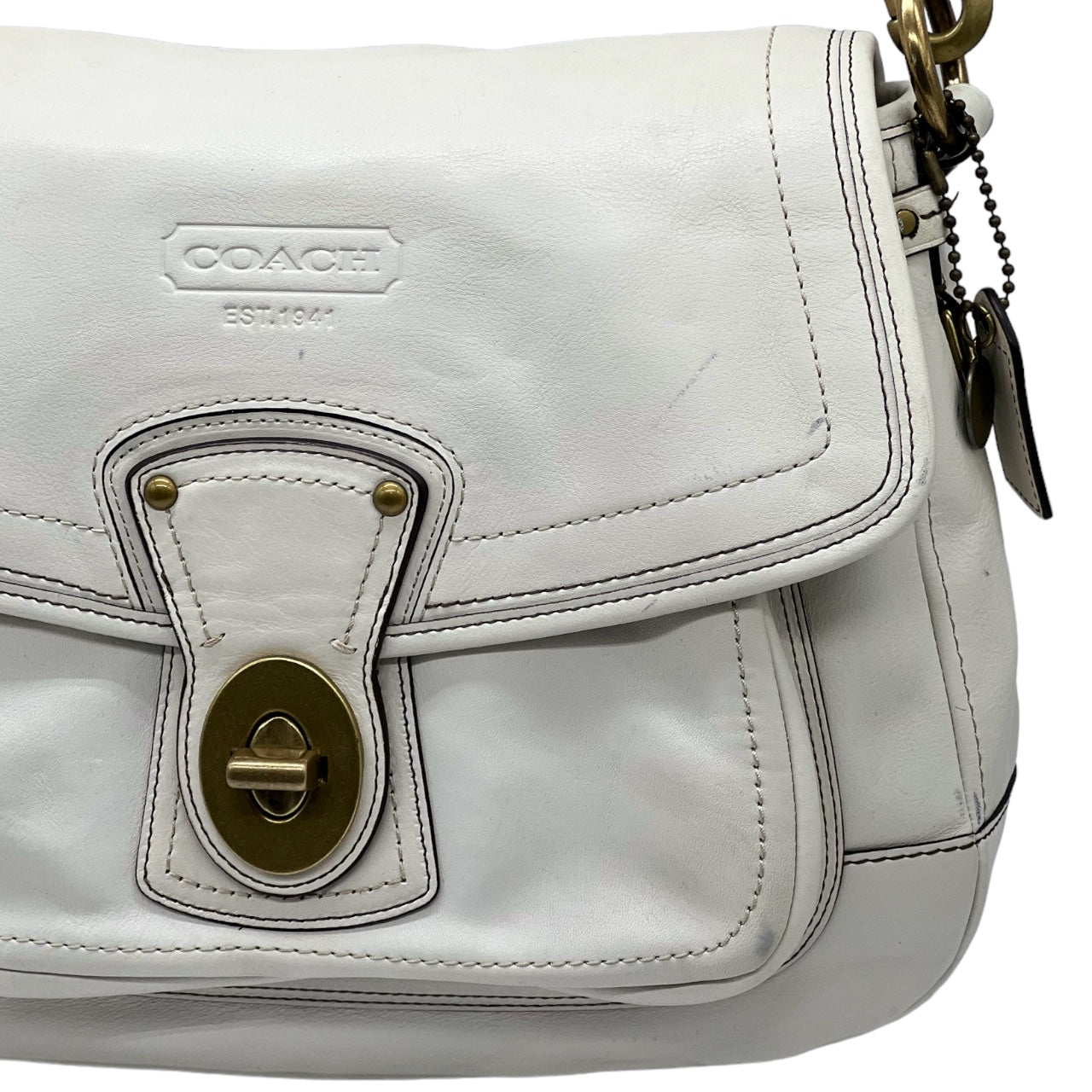 Coach 65th Anniversary Legacy Ali Shoulder Bag Ivory White 10329