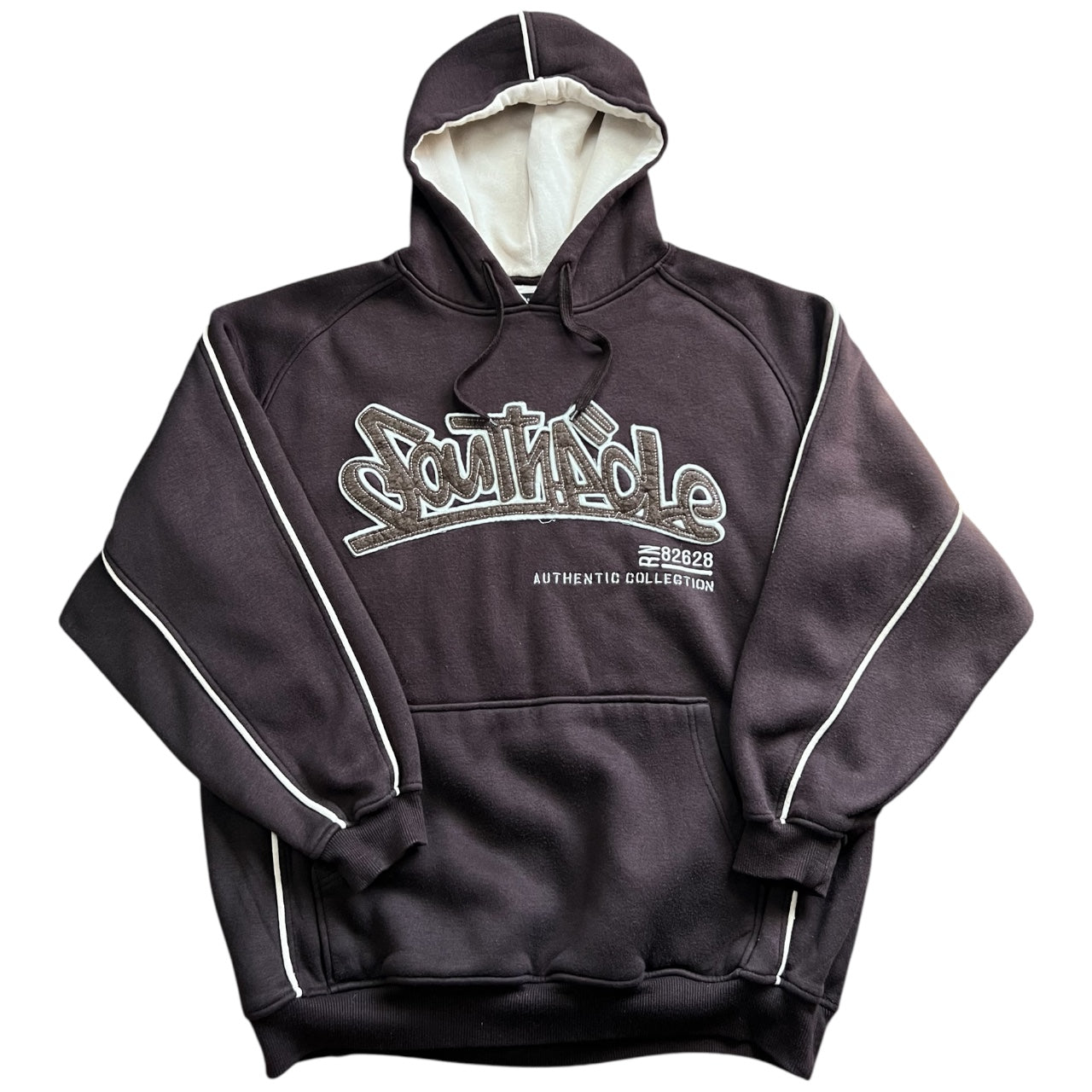 Y2K Southpole Baggy Hoodie Brown Embroidered Logo Men’s Large Pullover
