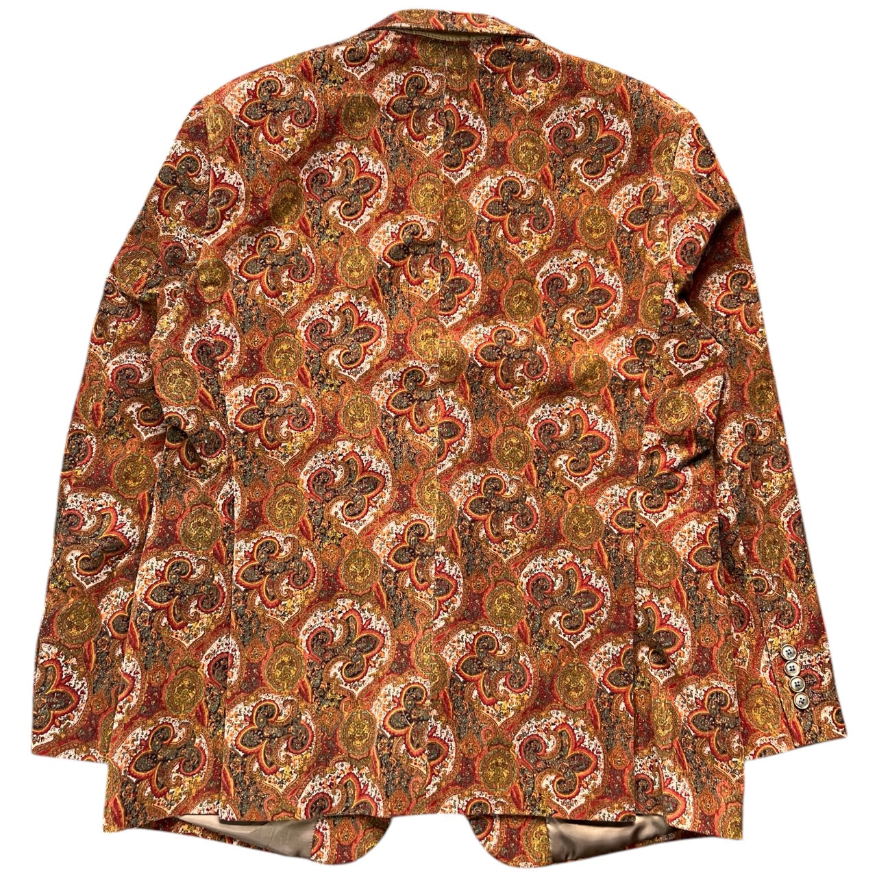 Alan Flusser Brown Corduroy Paisley Blazer Jacket Multicolor Mens L