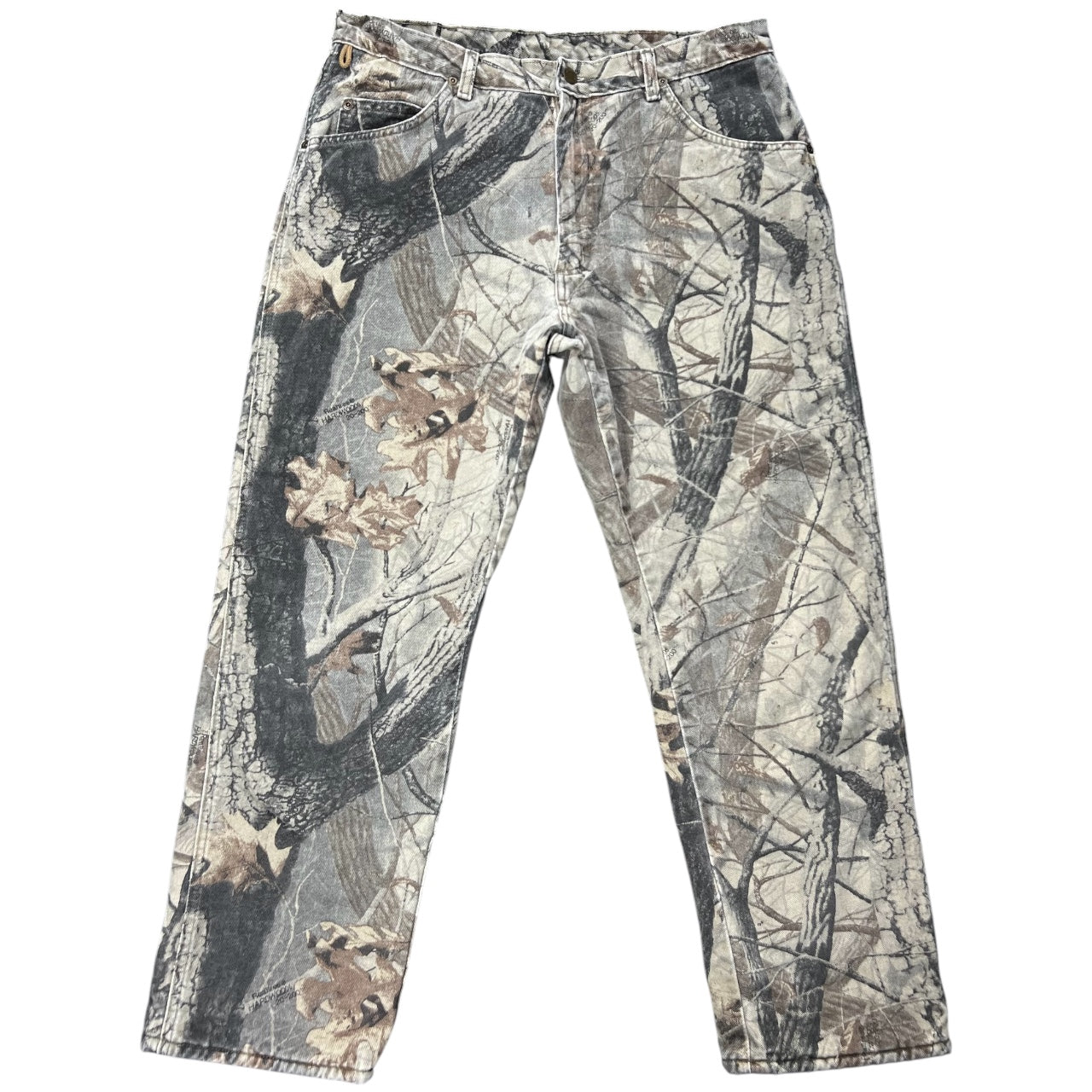 Vintage Wrangler Rugged Wear Distressed Camouflage Pants Quilt Lined Mens 38x30