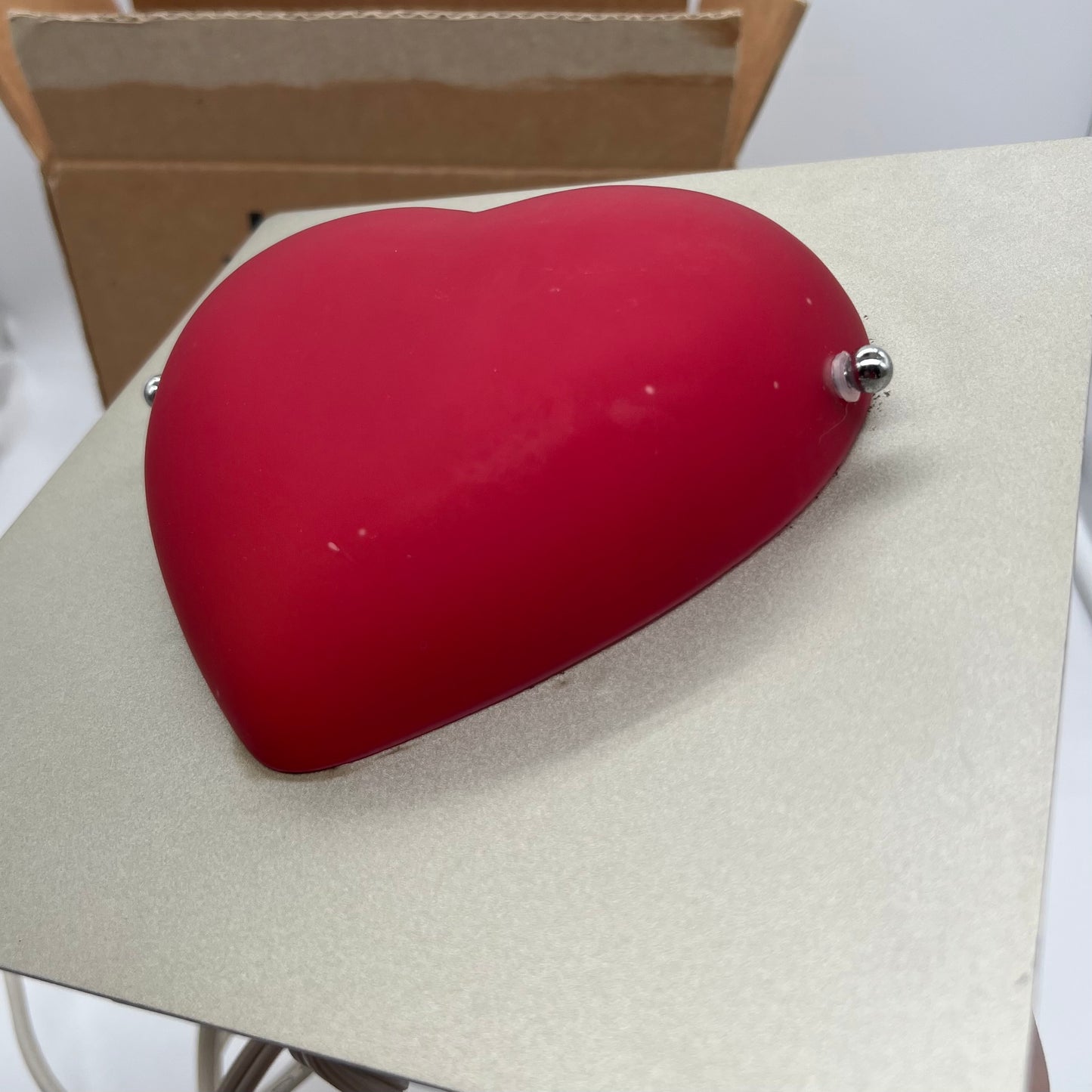 Vintage 1995 IKEA Julen Red Heart Wall Lamp Metal Plate